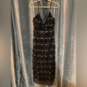 Lack and silver sequin dress